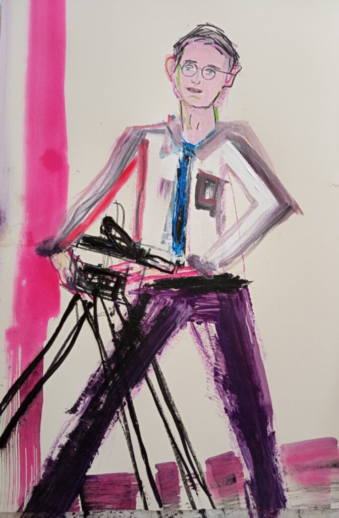 M.Phil vidéo, techniques mixtes cartonnette, 120X80cm